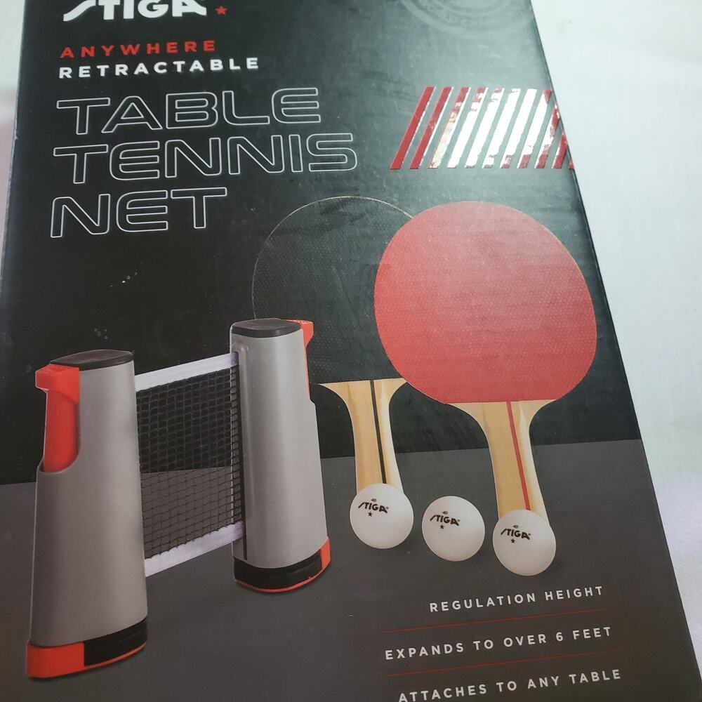 Stiga Anywhere Retractable Table Tennis Net & Rackets - NEW - Picture 2 of 6